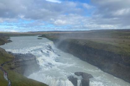På turen var de studerende forbi en af Islands naturvidundere, vandfaldet Gullfoss. - Privat foto På turen var de studerende forbi en af Islands naturvidundere, vandfaldet Gullfoss. - Privat foto